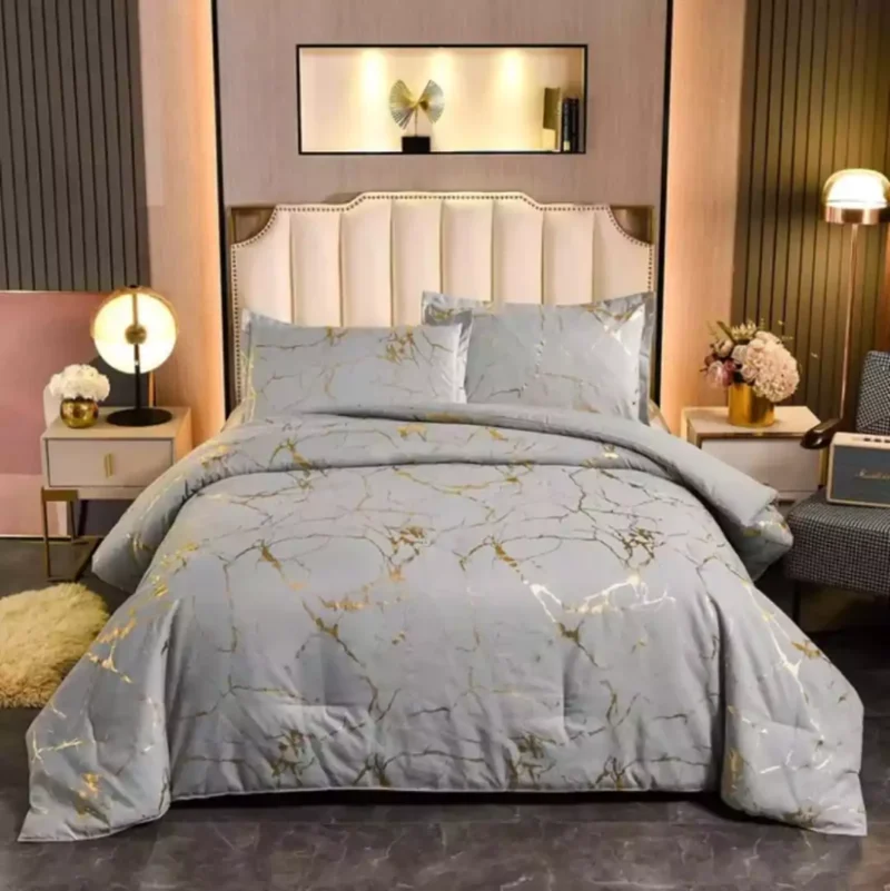 Duvet covers Set Gold Marble texture Foil style - Image 5