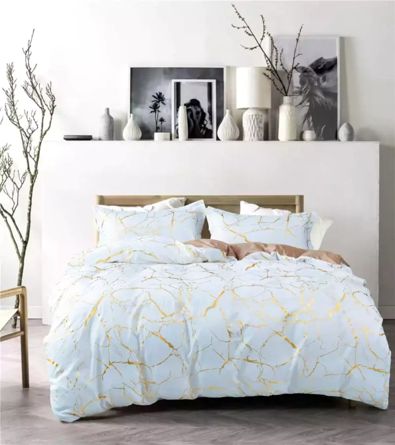 Duvet covers Set Gold Marble texture Foil style - Image 3