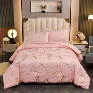 Duvet covers Set Gold Marble texture Foil style