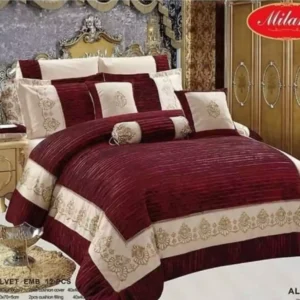 12Pc Cotton-Velvet king size comforter