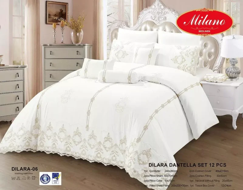 12Pc Cotton-Velvet king size comforter - Image 5