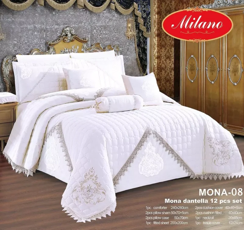 12Pc Cotton-Velvet king size comforter - Image 7