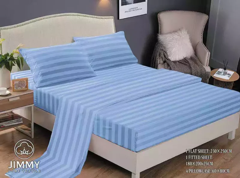 Striped Cotton Bedsheet - Image 2